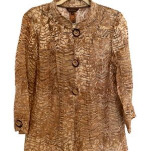 MULTIPLES Brown Patterned Shirt